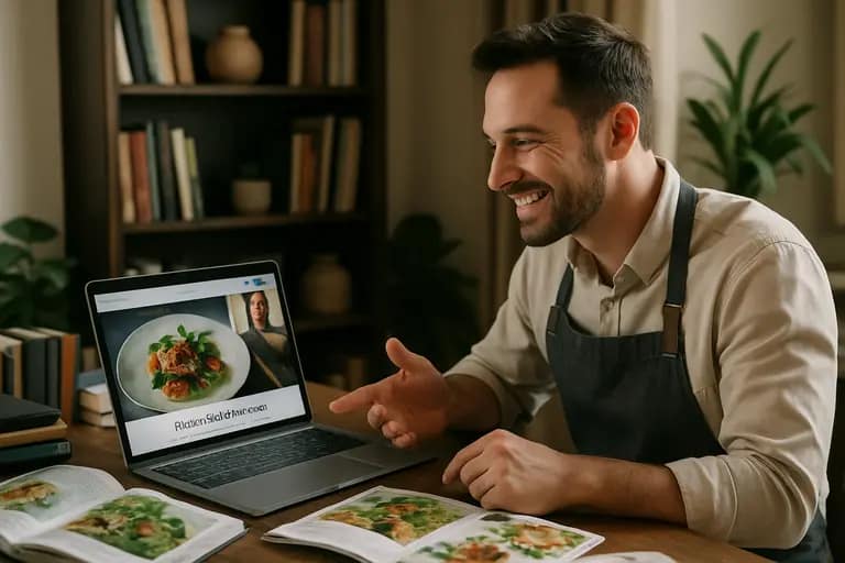 Chef scheduling weekly prep appointments on a tablet near a cutting board