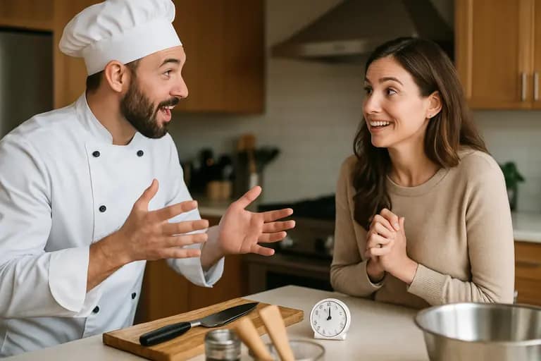 Clean kitchen counter after a chef finishes packing prepared meals
