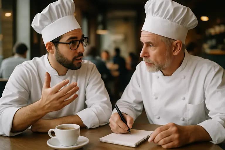 Notebook, laptop, and calendar used for planning personal chef services