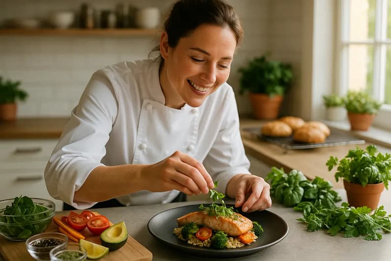 Chef subscription models planning board with meals, containers, and weekly calendar