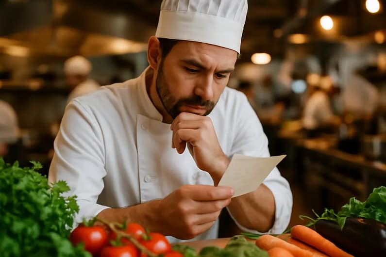 seasonal menus planned with fresh produce, client notes, and a chef prep list